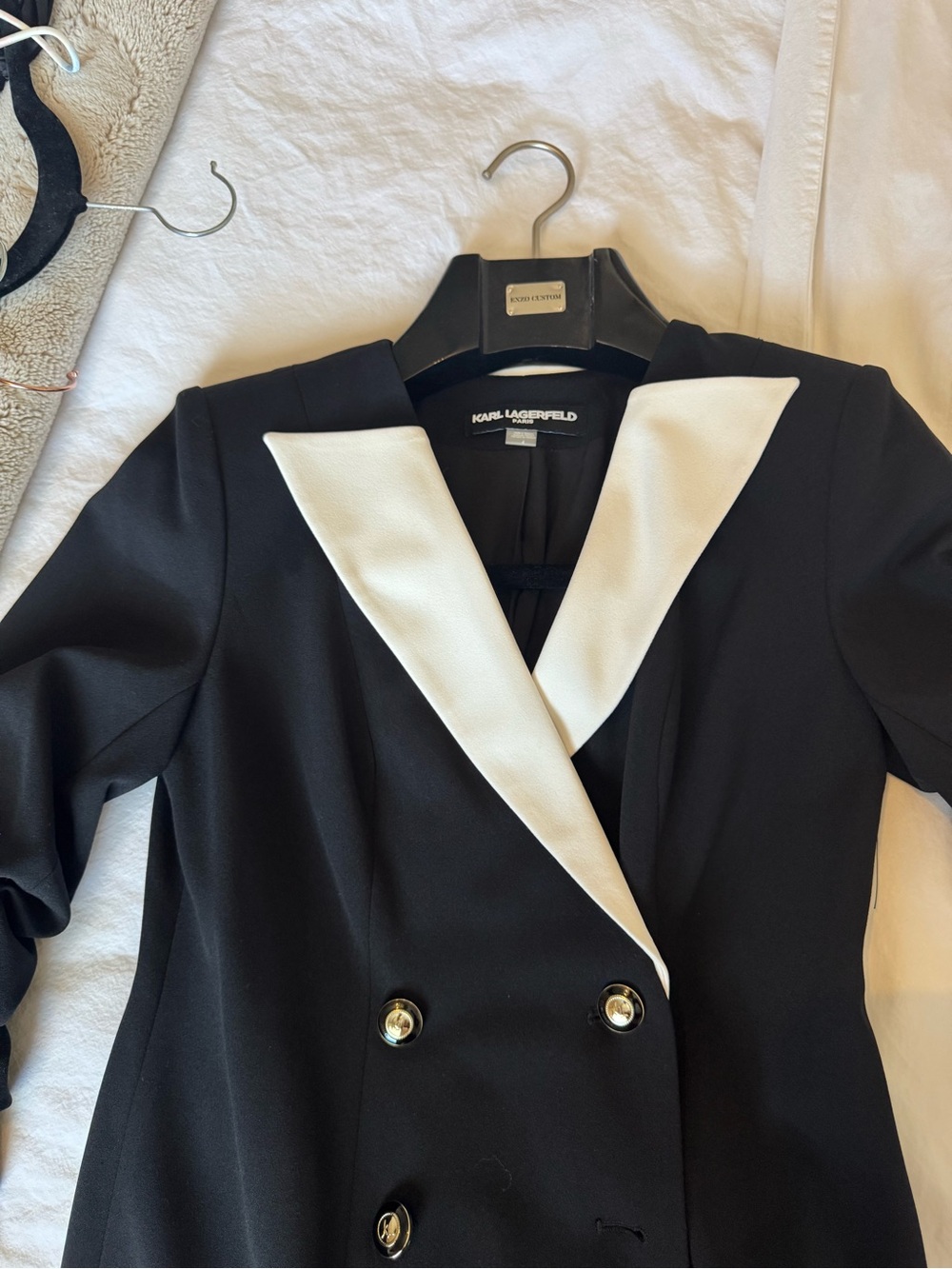 Karl Lagerfeld Black Blazer with White Contrast Lapel